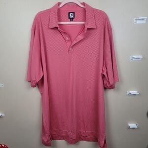 Mens Footjoy Pink with White Polka Dots Polo size 2XL